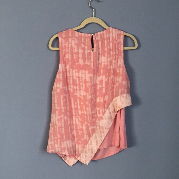 ⭕️ NWOTS H by Halston Pink Size 8 Azalea Asymmetrical Top - Picture 5 of 5